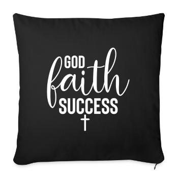 God Faith Success - Religion - Sofakissen mit Füllung 45 x 45 cm - Schwarz - Vorne