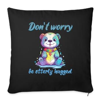 Otterly hugged - Sofa pillow with filling 45cm x 45cm - black - Front