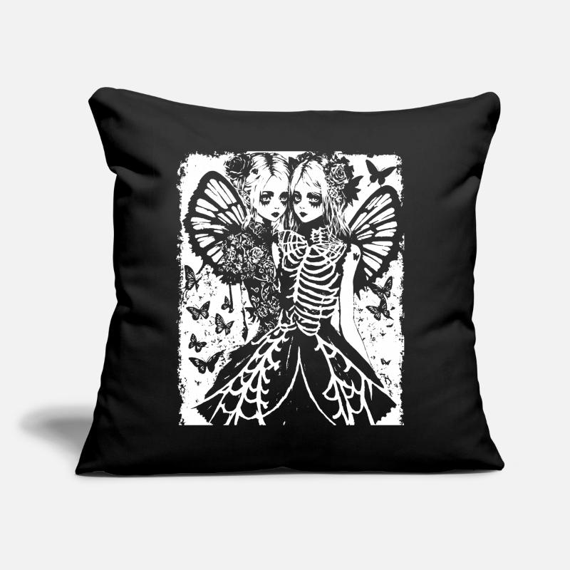 Fairycore Esthétique Squelette Fée Goth Grunge G Coussin et housse de 45 x 45 cm