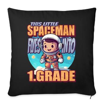 Ce petit astronaute vole dans le premier - Coussin et housse de 45 x 45 cm - noir - Devant