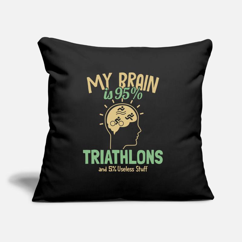 My Brain is 95% Triathlons Triathlete Training Sofa pillow with filling 45cm x 45cm