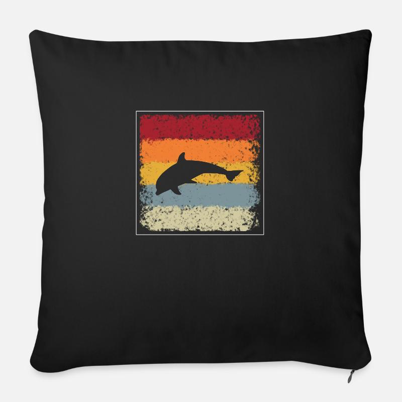 Delfin Retro - Sofakissen mit Füllung 45 x 45 cm - Schwarz