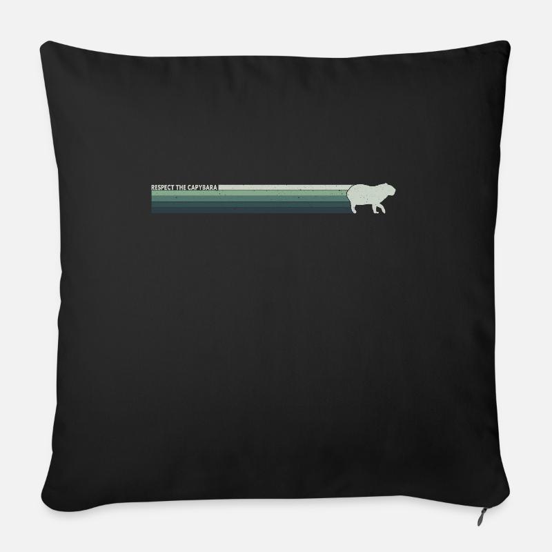 Retro Respect the Capybara - Capybara Fans - Sofakissen mit Füllung 45 x 45 cm - Schwarz