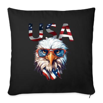 USA America Eagle American Independence Day - Sofa pillow with filling 45cm x 45cm - black - Front
