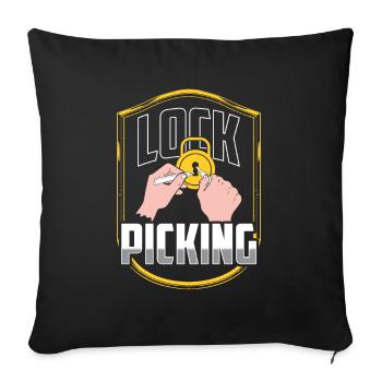 Lock Picking Knacken Schloss Knacker Lockpicking - Sofakissen mit Füllung 45 x 45 cm - Schwarz - Vorne