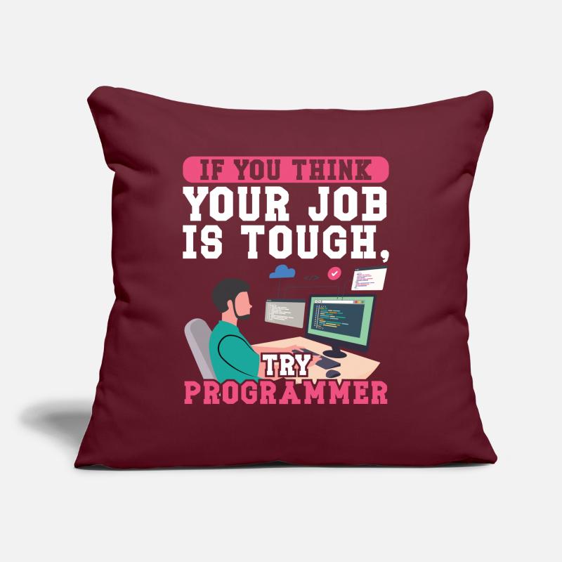 Softwareentwickler Try Programmer Programmierer Sofakissen mit Füllung 45 x 45 cm