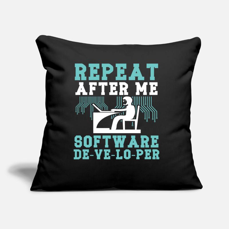 Softwareentwickler Repeat After Me Programmierer Sofakissen mit Füllung 45 x 45 cm