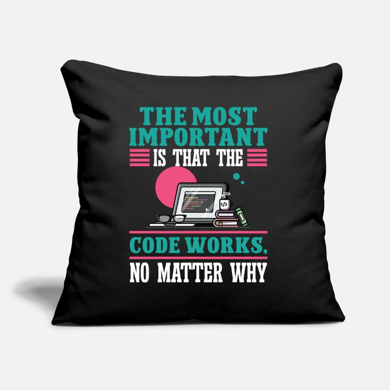 Software Developer Most Important The Code Works Sofa pillow with filling 45cm x 45cm