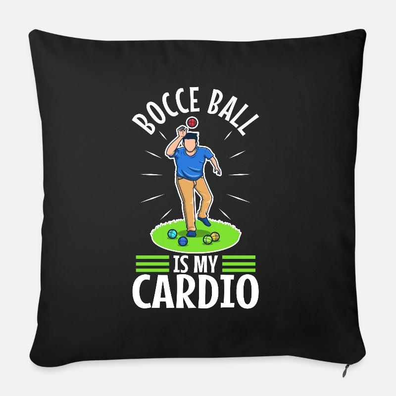 Bocce is my cardio - Sofakissen mit Füllung 45 x 45 cm - Schwarz
