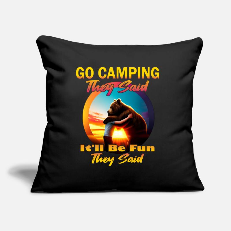 Hugging bear in sunset Sofa pillow with filling 45cm x 45cm