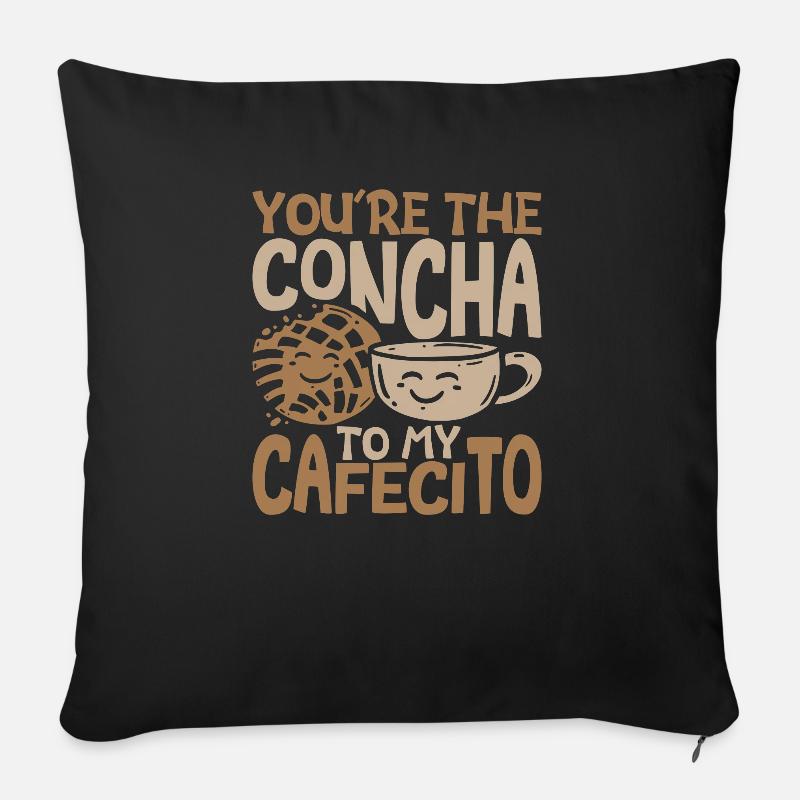 Spanischer Humor Conchas Mexikanisches Brot - Sofakissen mit Füllung 45 x 45 cm - Schwarz