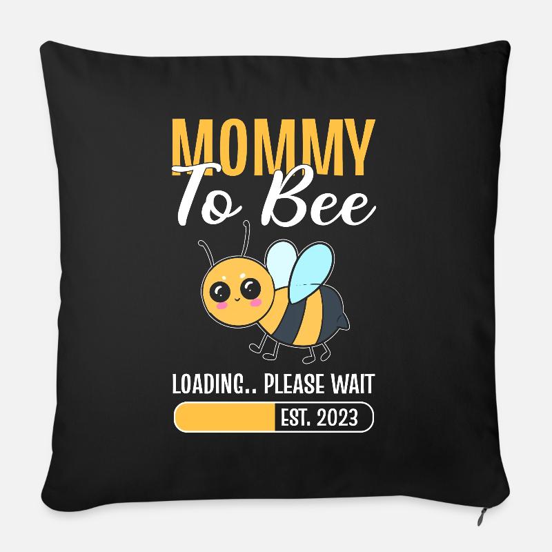 Mommy To Bee Loading Please Wait Imker - Sofakissen mit Füllung 45 x 45 cm - Schwarz
