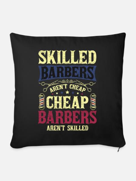 Barber Friseur Friseuse - Sofakissen mit Füllung 45 x 45 cm - Schwarz