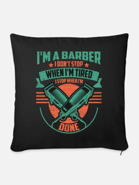 Barber Friseuse Friseurin Friseur - Sofakissen mit Füllung 45 x 45 cm - Schwarz