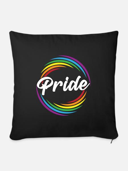 Pride Regenbogen Strudel - Sofakissen mit Füllung 45 x 45 cm - Schwarz