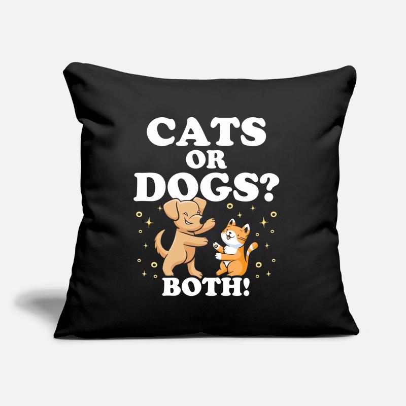 Katzen Oder Hunde Beide Liebhaber Hund Katze Sofakissen mit Füllung 45 x 45 cm