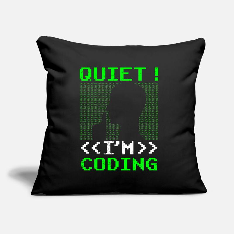 Leise Ich Programmiere Coding Coder Programmieren Sofakissen mit Füllung 45 x 45 cm