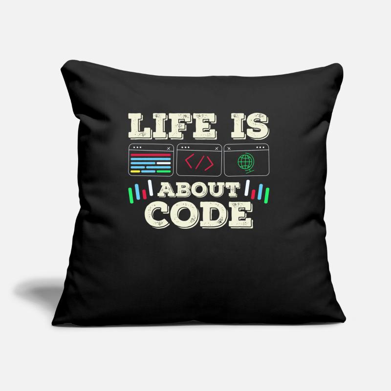 Im Leben Geht Es Um Code Coder Coding Sofakissen mit Füllung 45 x 45 cm