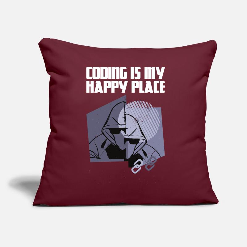 Le codage est mon endroit heureux Coussin et housse de 45 x 45 cm