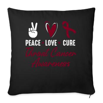 Paix, amour, guérison, cancer de la gorge, - Coussin et housse de 45 x 45 cm - noir - Devant