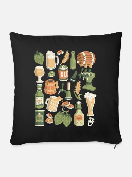 Bier - Sofakissen mit Füllung 45 x 45 cm - Schwarz