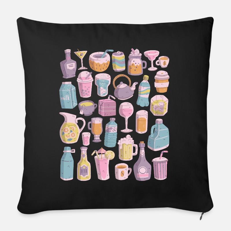 Beverages - Sofa pillow with filling 45cm x 45cm - black