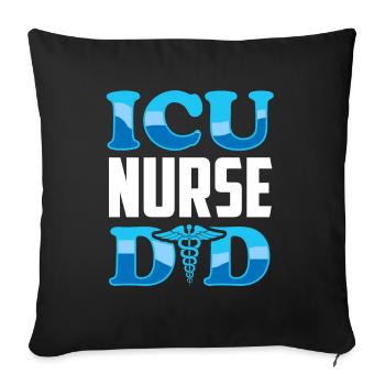 Intensive Care Nurse Dad Intensive Care - Sofa pillow with filling 45cm x 45cm - black - Front