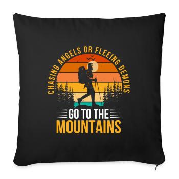 Chasing Angels Or Fleeing Demons Hiking - Sofa pillow with filling 45cm x 45cm - black - Front