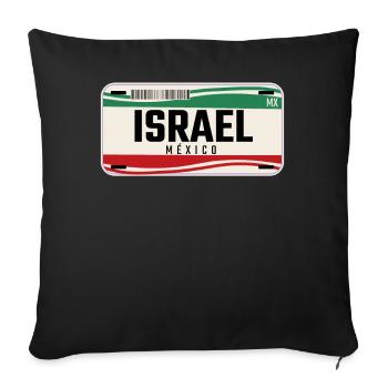 Israël Plaques de véhicule mexicaines personnalisées w nom - Coussin et housse de 45 x 45 cm - noir - Devant