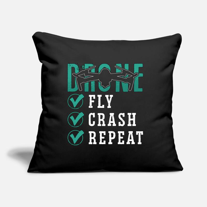 Drone Racing Fly Crash Repeat Fpv Race Quadcopter Sofa pillow with filling 45cm x 45cm
