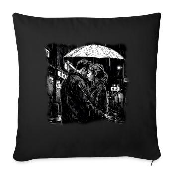 Lovers in the Rain - Manga - Sofa pillow with filling 45cm x 45cm - black - Front