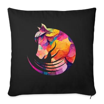 Les chevaux adorent cavalier - Coussin et housse de 45 x 45 cm - noir - Devant