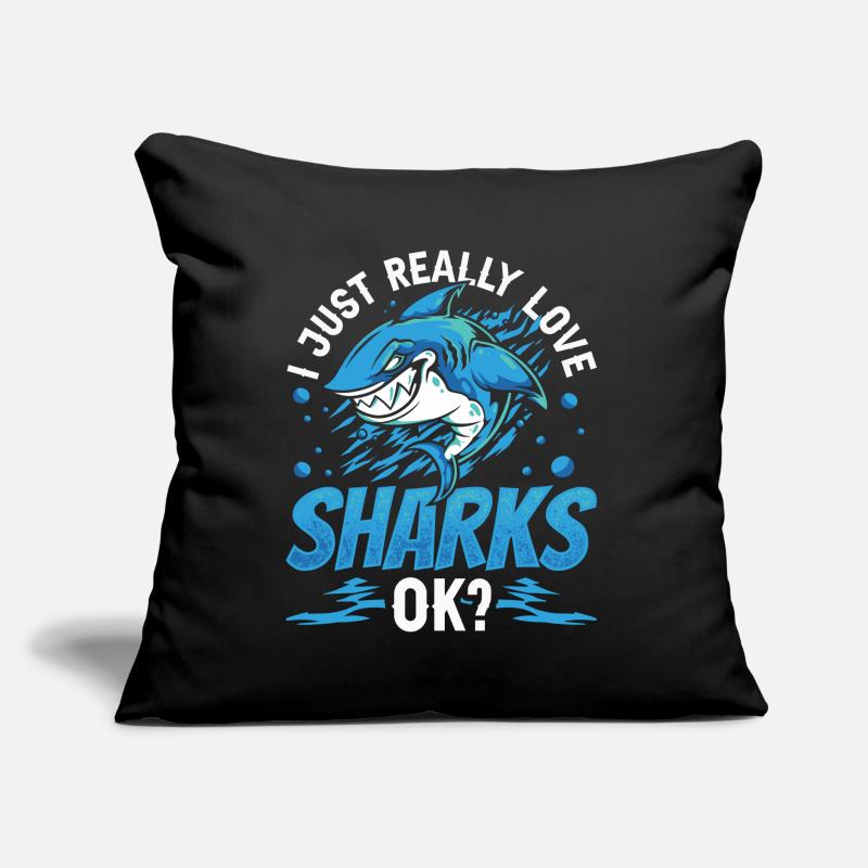 J’aime les requins vraiment ok requin requin dent de requin Coussin et housse de 45 x 45 cm