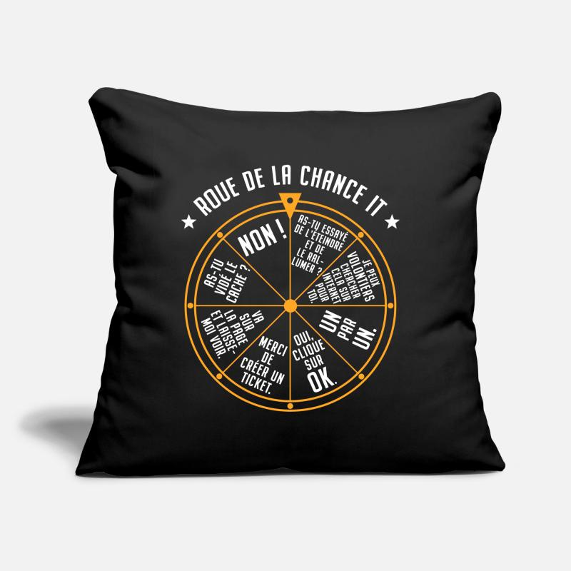 Roue de la Chance IT Support Service Desk IT Nerd Coussin et housse de 45 x 45 cm