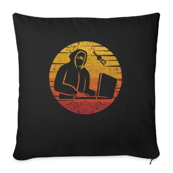 Retro Social Engineering Phishing Sniffer Grey - Sofakissen mit Füllung 45 x 45 cm - Schwarz - Vorne