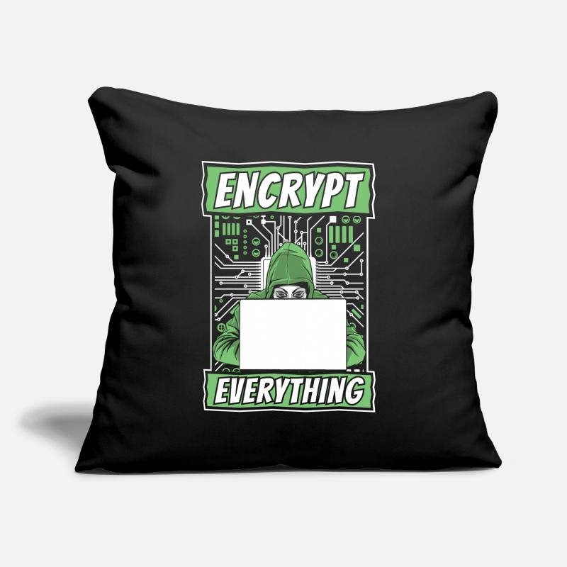 Encrypt Everything Phishing Sniffer Grey Hat Sofa pillow with filling 45cm x 45cm