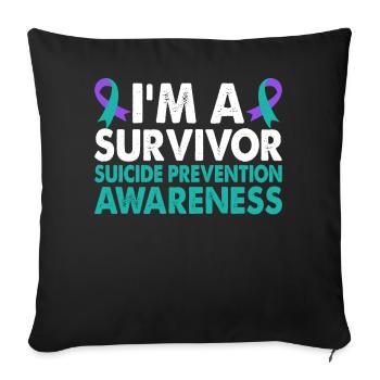 Suicide Prevention Awareness Month for - Sofa pillow with filling 45cm x 45cm - black - Front