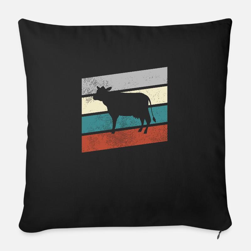Kuh Retro - Sofakissen mit Füllung 45 x 45 cm - Schwarz