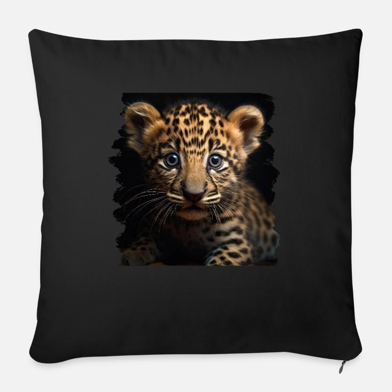 Leoparden Leoparde realistic Leopard - Sofakissen mit Füllung 45 x 45 cm - Schwarz
