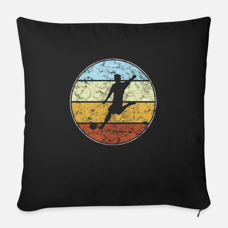 Fußball Retro - Sofakissen mit Füllung 45 x 45 cm - Schwarz