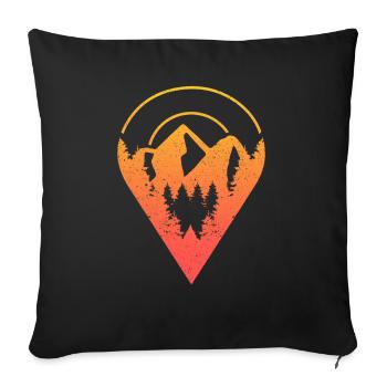 Geocaching Destination - Geocaching Geocacher - Sofa pillow with filling 45cm x 45cm - black - Front