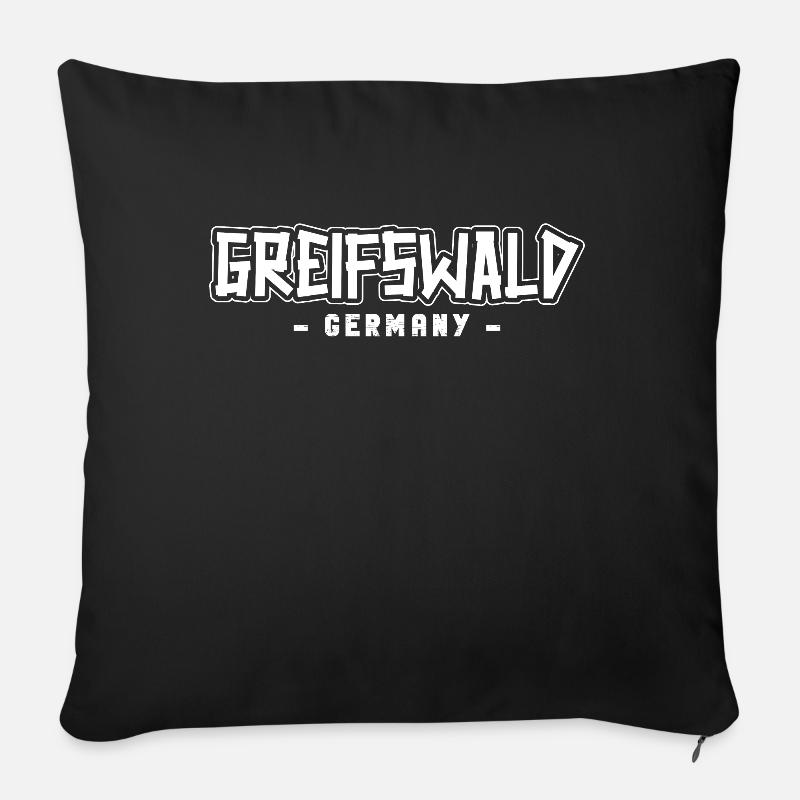 Greifswalderin Greifswalder Greifswald - Sofakissen mit Füllung 45 x 45 cm - Schwarz