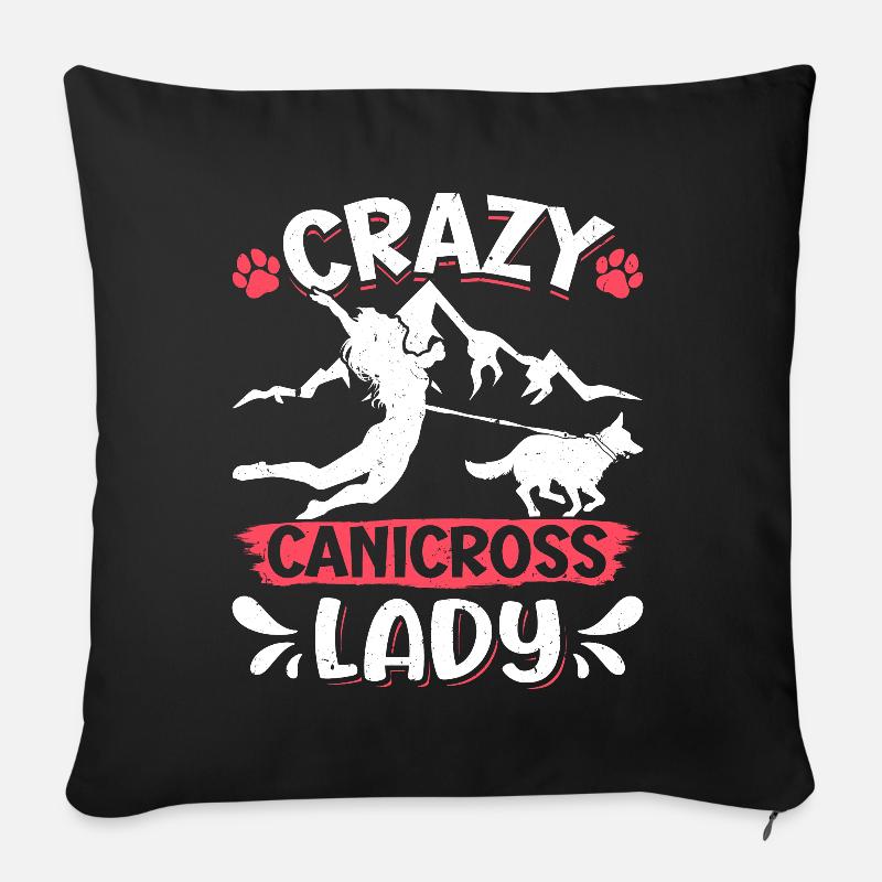 Chien de course Canicross Design - Coussin et housse de 45 x 45 cm - noir