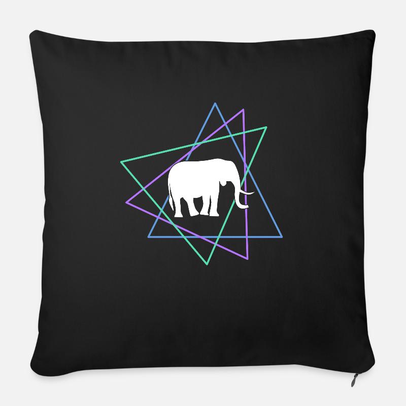 Elefant - Sofakissen mit Füllung 45 x 45 cm - Schwarz