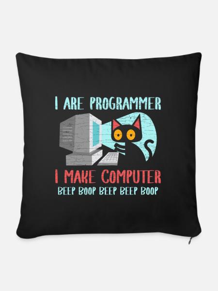 Programmierer Coder - Sofakissen mit Füllung 45 x 45 cm - Schwarz
