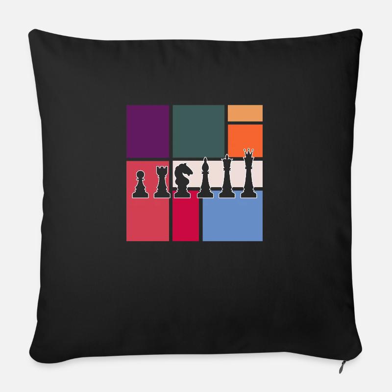 Schach - Sofakissen mit Füllung 45 x 45 cm - Schwarz