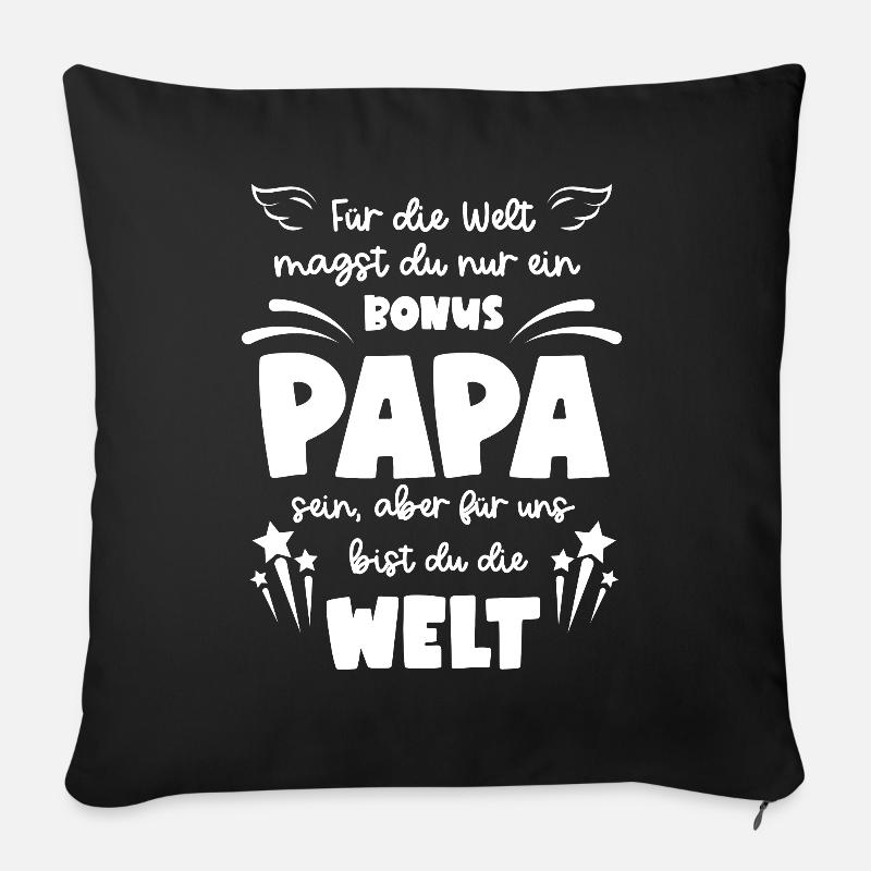 Bonus Papa - Sofakissen mit Füllung 45 x 45 cm - Schwarz