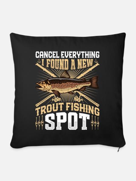 Funny Fishing Men Women - Sofakissen mit Füllung 45 x 45 cm - Schwarz