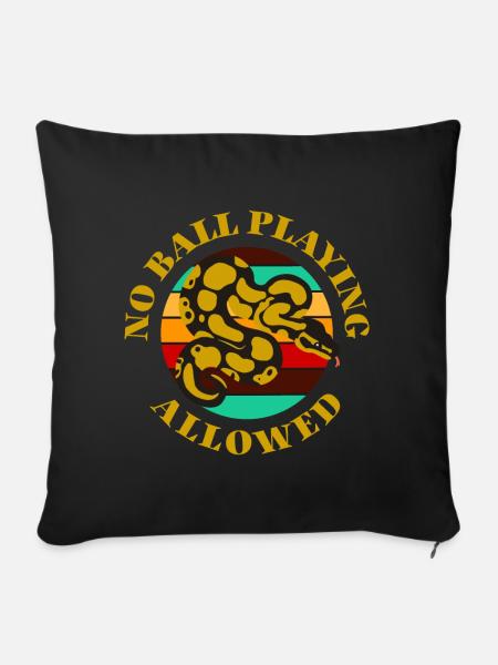 Ball Python Königspython Schlange - Sofakissen mit Füllung 45 x 45 cm - Schwarz