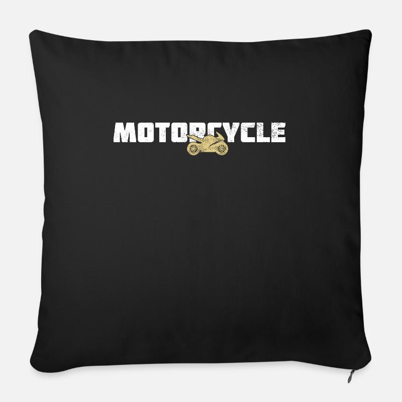 Motocyclette - Coussin et housse de 45 x 45 cm - noir